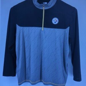 Pittsburgh Steelers Black and Gray Quarter-Zip Pullover
